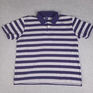 Bugle Boy Polo Shirt Adult Mens‎ XL Blue Striped Short Sleeve Rugby Golf Golfer
